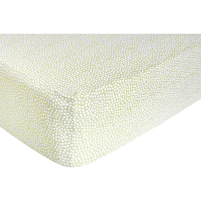 Sage Polka Dot Crib Sheet, Green