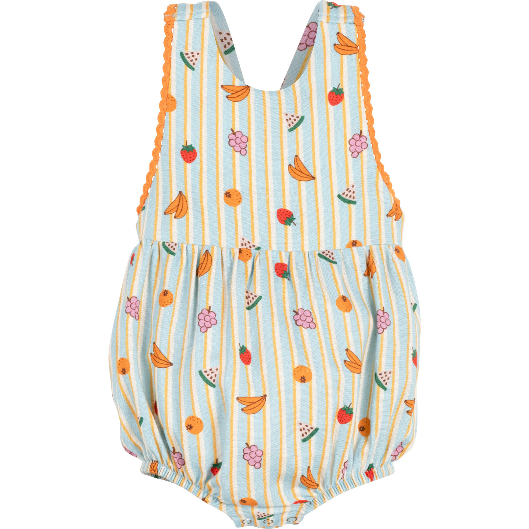 Baby Kia Bubble Romper, Fruit Multi - Rompers - 1
