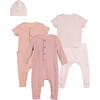 5 Piece Baby Set, Pink Multi - Mixed Apparel Set - 1 - thumbnail