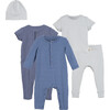 5 Piece Baby Set, Blue Multi - Mixed Apparel Set - 1 - thumbnail