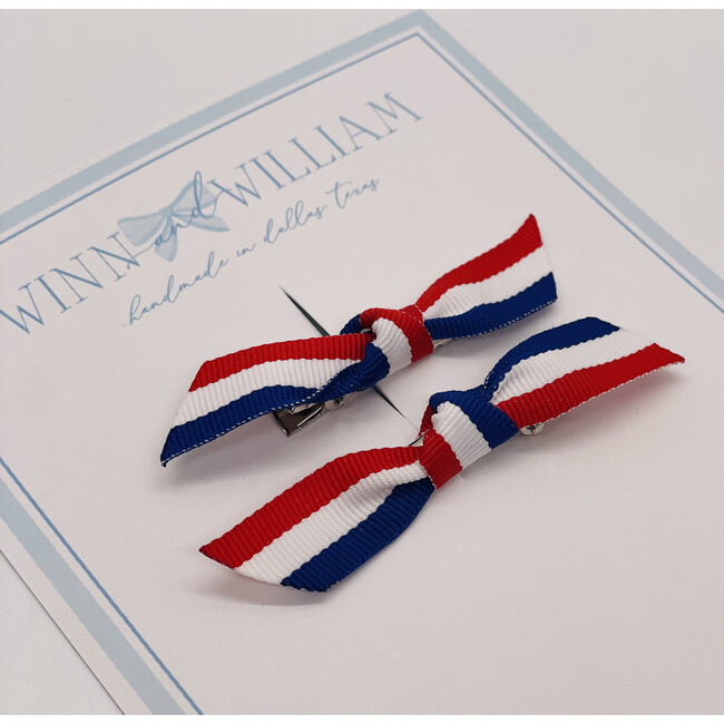 Patriotic Ribbon Knots, Red White & Blue - Hair Accessories - 2