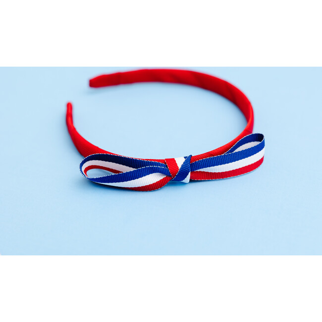 Patriotic Ribbon Headband, Red White & Blue - Hair Accessories - 2