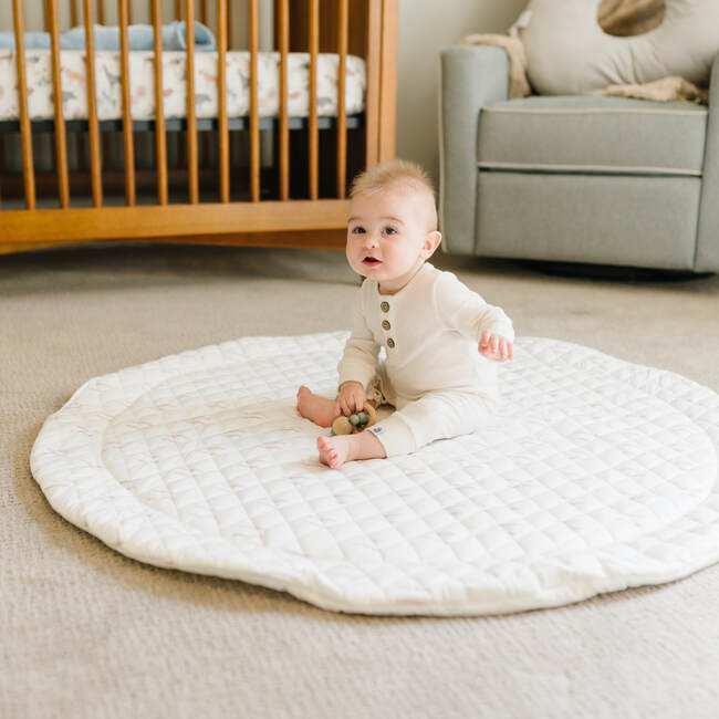 Padded Round Play Mat, Neutral Line - Playmats - 5