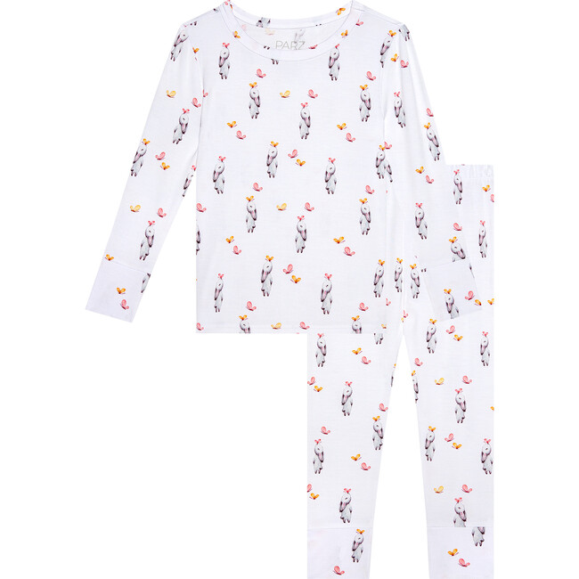 Athena Long Sleeve Basic Pajama, White