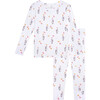 Athena Long Sleeve Basic Pajama, White - Pajamas - 1 - thumbnail
