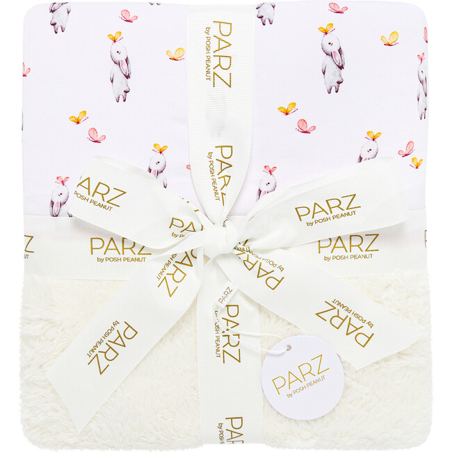 Athena Square Plush Patoo, White - Blankets - 2