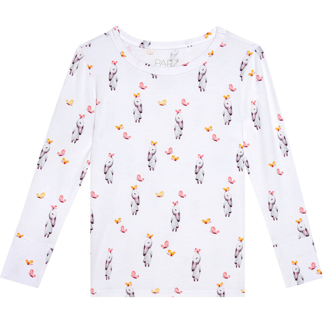 Athena Long Sleeve Basic Pajama, White - Pajamas - 3