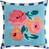 Nizam Stripes Blue Natural Cushion, 18x18 - Decorative Pillows - 1 - thumbnail