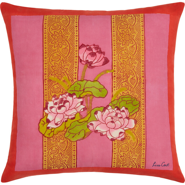 Tea Flower Red Orange Cushion