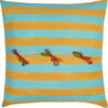 Nizam Stripes Blue Natural Cushion, 24x24 - Decorative Pillows - 3