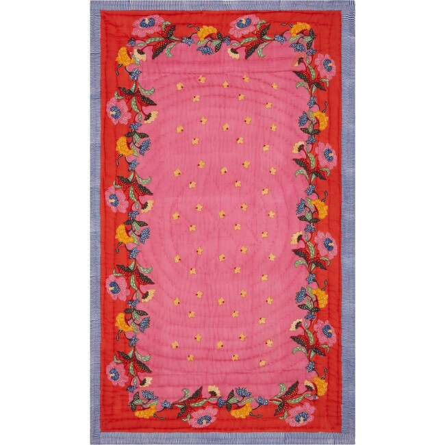 Indonesian Red Rose Reversible Quilt