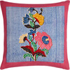 Indonesian Red Rose Cushion, 18x18 - Decorative Pillows - 1 - thumbnail