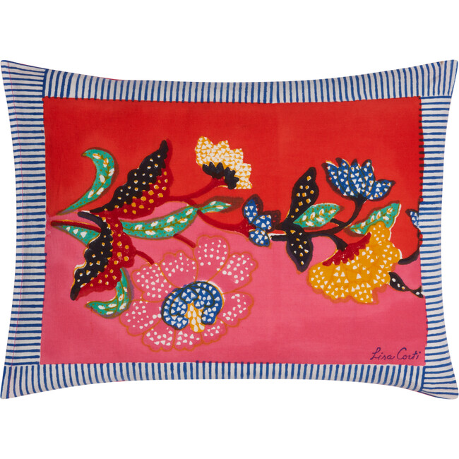 Indonesian Red Rose Cushion, 12x16