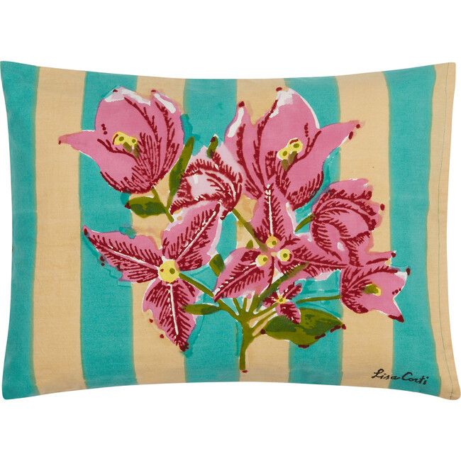 Bougainvillea Stripes White Veronese Cushion