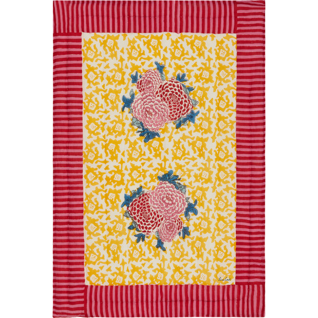 Arabesqua Corolla Gold Natural Reversible Quilt - Quilts - 1