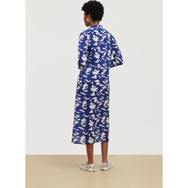 Women's Long Kurta, Matisse Royal Blue - Tunics - 4