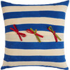 Nizam Stripes Blue Natural Cushion, 18x18 - Decorative Pillows - 4
