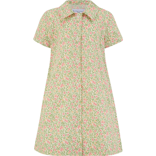 Eaton Shirt Dress, Pink Chintz - Dresses - 3