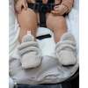 Plush Baby Booties With Anti-Slip Grip Soles, Pearl - Booties - 4