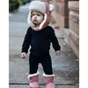 Benji Cub Hat  With Adjustable 2-Snap Neck Closure, Rose Dawn - Hats - 2