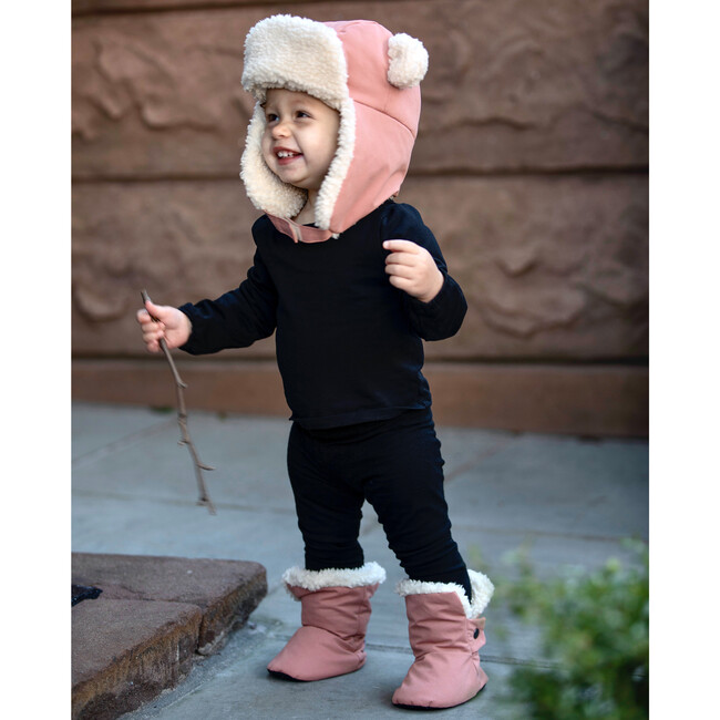 Benji Cub Hat  With Adjustable 2-Snap Neck Closure, Rose Dawn - Hats - 5