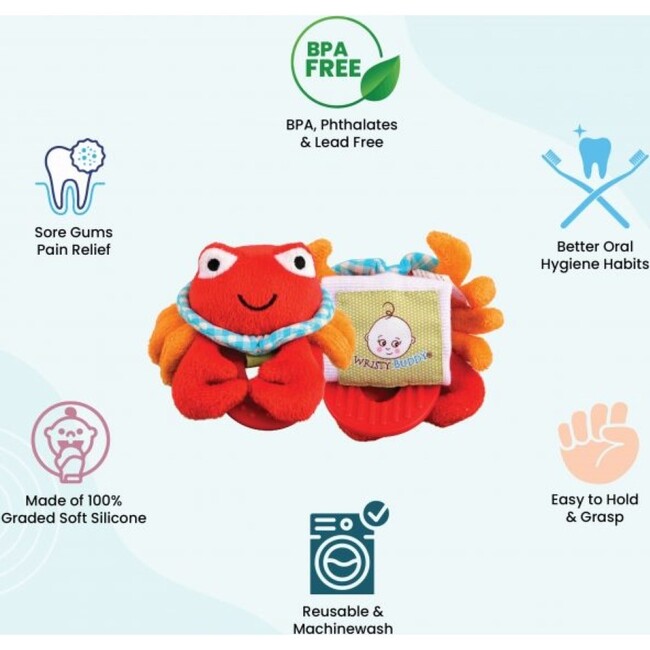 Crab Wristy Buddy Red - Teethers - 3