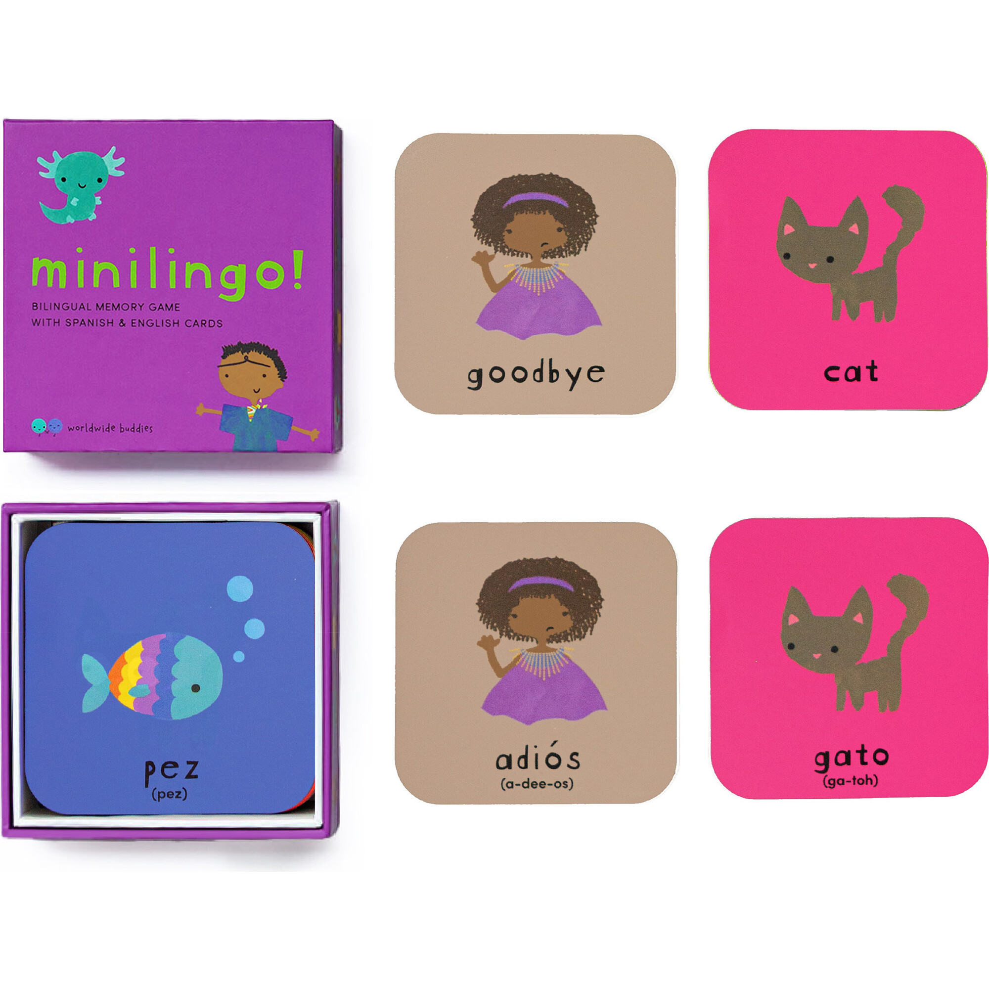 Minilingo, English/Spanish Flashcards - Educational Toys - 1