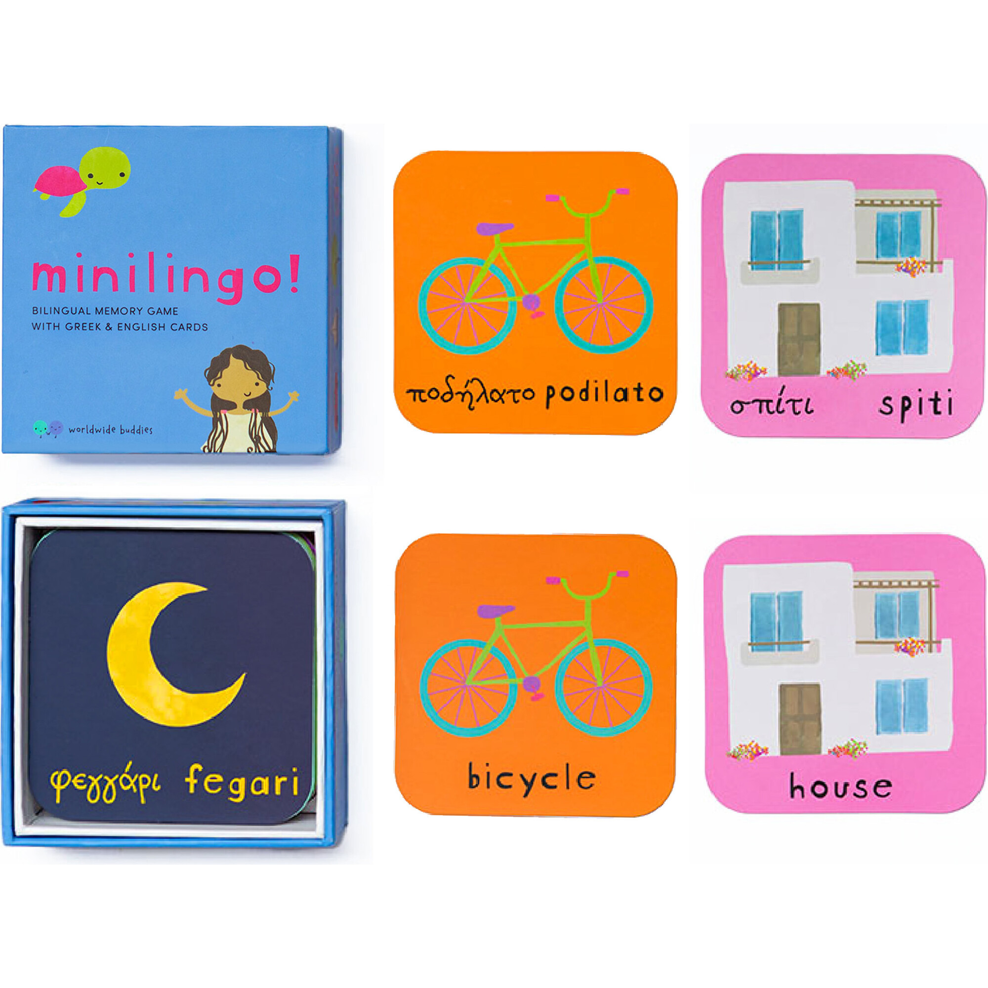 Minilingo, English/Greek Flashcards - Educational Toys - 1