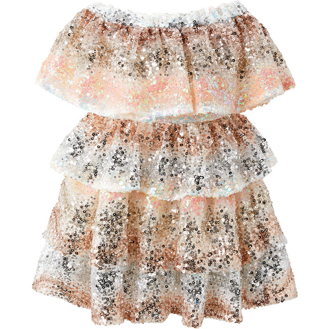Shine Bright Off-Shoulder Mini Dress, Peach