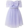 Cinderella Off-Shoulder Front Bow Tulle Dress, Lavendar - Dresses - 1 - thumbnail