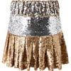 Sparkle Sequin Pleated Mini Skirt, Silver - Skirts - 1 - thumbnail