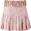 Sparkle Sequin Pleated Mini Skirt, Pink - Skirts - 1 - thumbnail