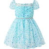 Fairy Princess Sequin Mini Dress, Powder Blue - Dresses - 3