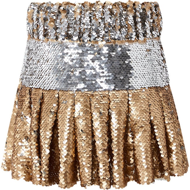 Sparkle Sequin Pleated Mini Skirt, Silver - Skirts - 3