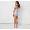Floral Patchwork Wrap One-Piece Swimsuit, Blue And Multicolors - One Pieces - 3