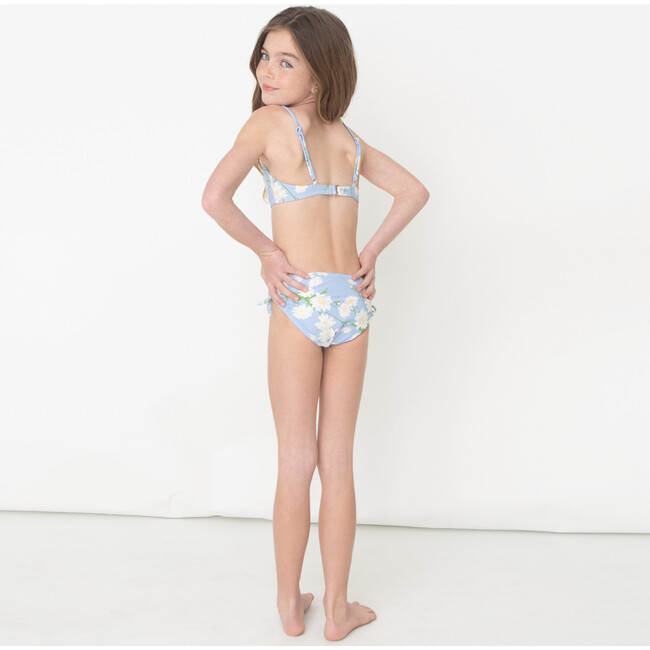 Garden Party Zig-Zag Stitch Tie-Back Bikini, Blue - Two Pieces - 2