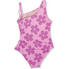 Retro Daisy Shimmer One Shoulder One-Piece Swimsuit, Pink - One Pieces - 2