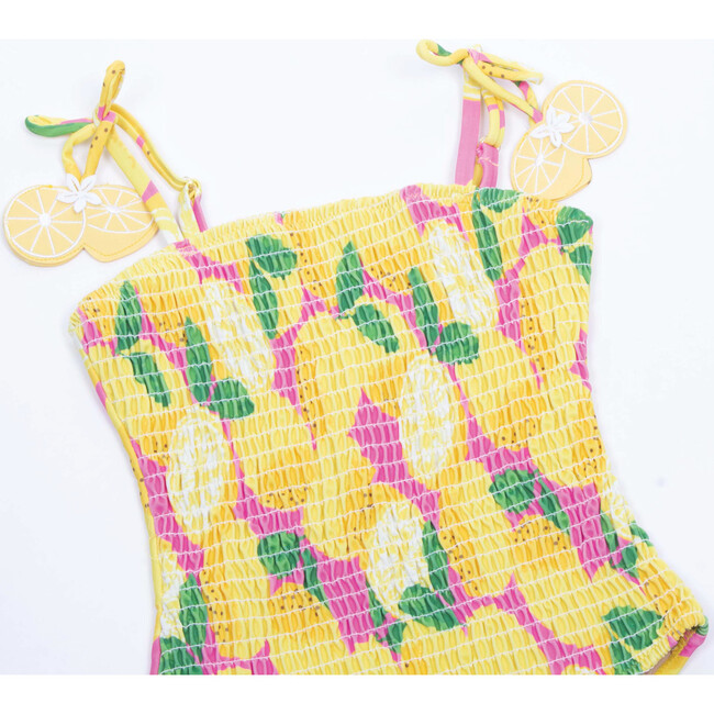 Summer Smocked One-Piece Swimsuit, Lemonade - One Pieces - 3