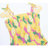 Summer Smocked One-Piece Swimsuit, Lemonade - One Pieces - 3