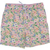 Ditsy Floral 4-Way Stretch Swim Trunk, Citron - Swim Trunks - 1 - thumbnail