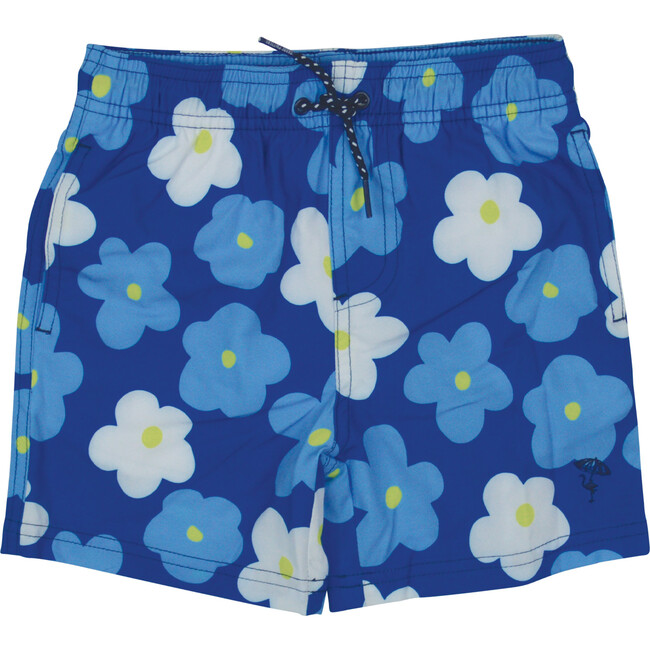 Daisy 4-Way Stretch Swim Trunk, Blue And Multicolors