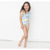 Garden Party Ruffle Shoulder One-Piece Swimsuit, Blue - One Pieces - 2