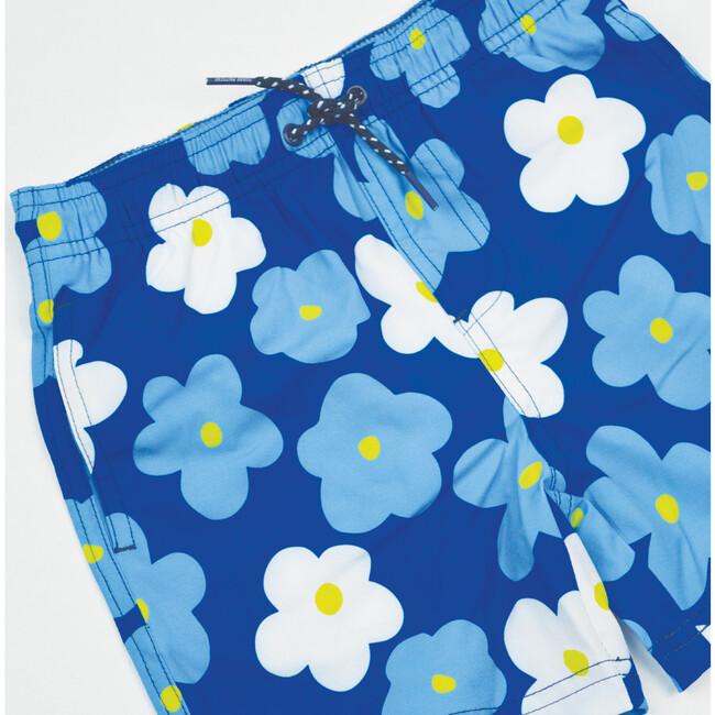 Daisy 4-Way Stretch Swim Trunk, Blue And Multicolors - Swim Trunks - 2