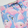 Shady Flamingo 4-Way Stretch Swim Trunk, Blue And Pink - Swim Trunks - 2