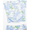 Garden Party Ruffle Sleeve Two-Piece Rashguard Set, Blue - Two Pieces - 4