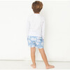 Hibiscus Check 4-Way Stretch Swim Trunk, Blue - Swim Trunks - 3
