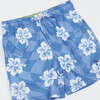 Hibiscus Check 4-Way Stretch Swim Trunk, Blue - Swim Trunks - 4
