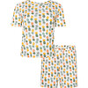Women's McGuire Short Sleeve Scoop Neck And Shorts Pajama, Beige - Pajamas - 1 - thumbnail