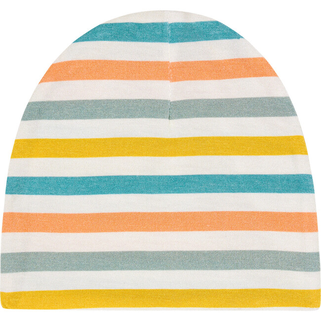 Popsicle Stripe Infant Swaddle And Beanie Set, Beige - Mixed Accessories Set - 3