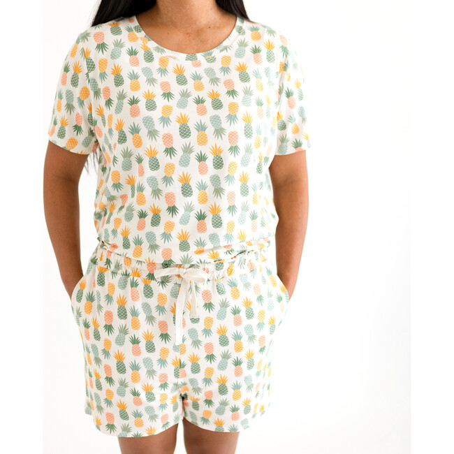 Women's McGuire Short Sleeve Scoop Neck And Shorts Pajama, Beige - Pajamas - 6